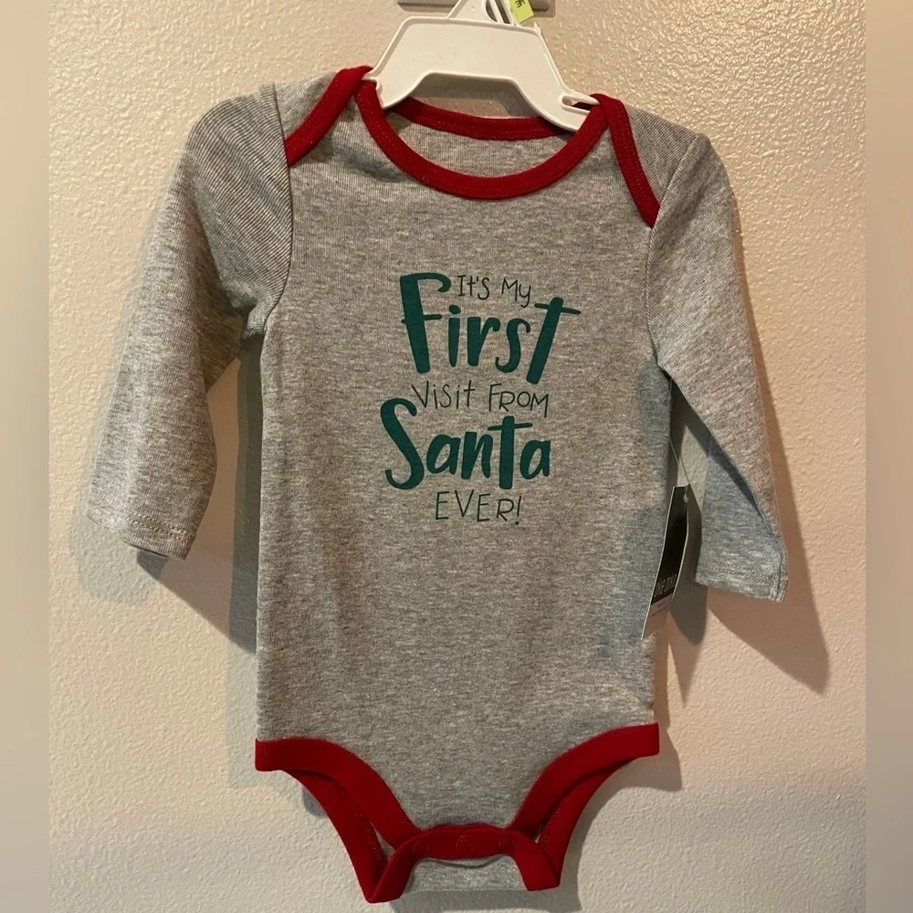 NWT long sleeve onesie “It’s My First Visit From Santa Ever”
